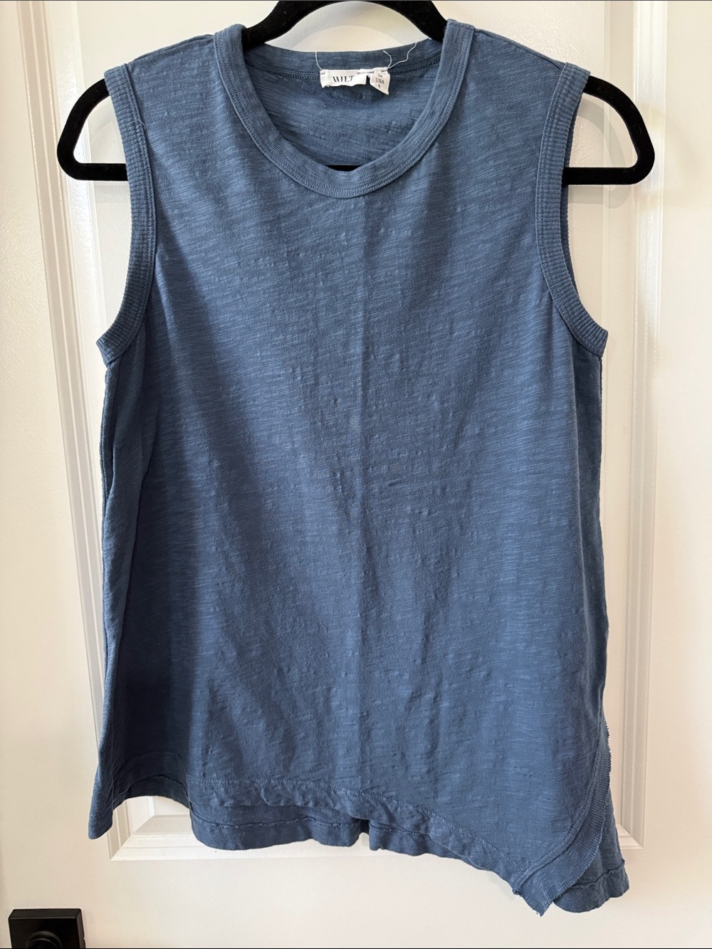 Wilt Asymmetrical Sleeveless Crewneck Tank *Slate Blue